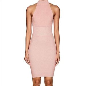 Ronny Koby Pink Rib Knit Bodycon Sweater Dress (S)